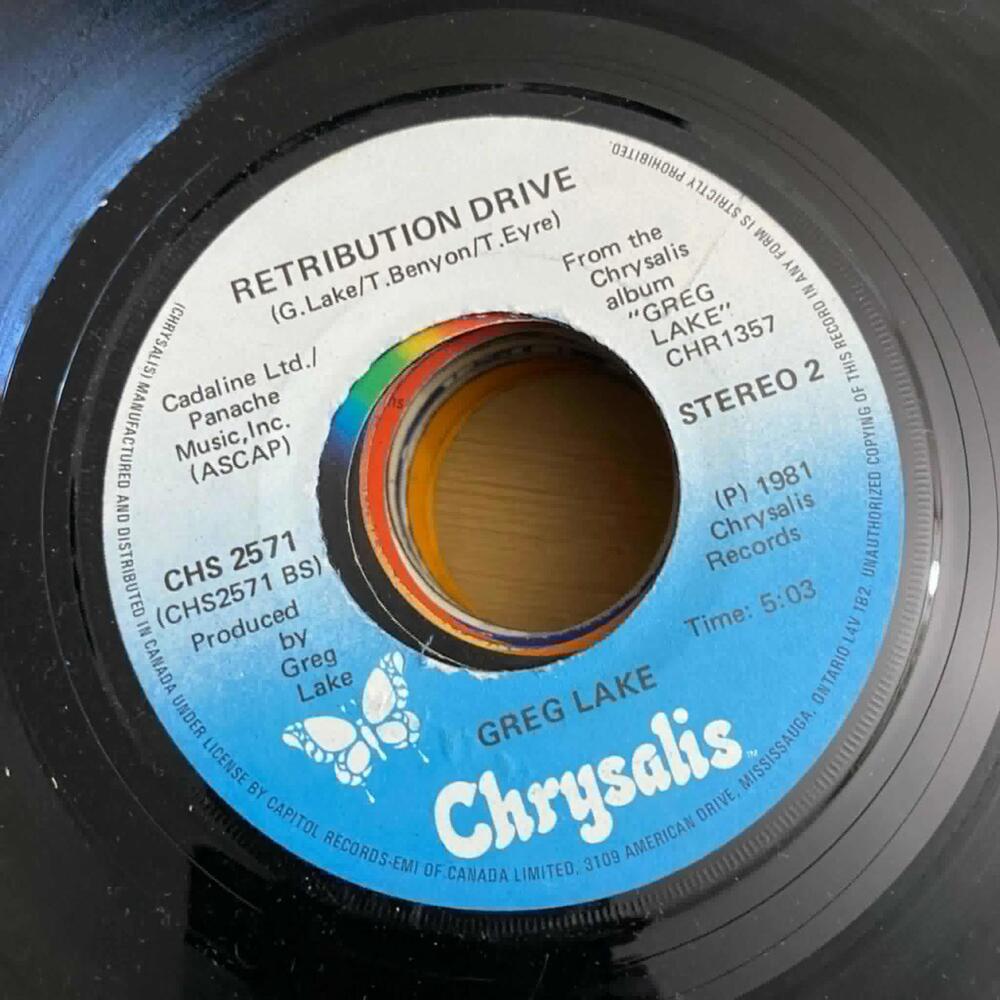 Greg Lake - Retribution Drive/Let me Love you Once CHS 2571 45rpm VG R37